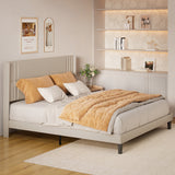Asofer White King Bedroom Set: Bed Frame, 2 Nightstands & 2 Dressers, Modern Storage Bundle