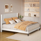 Asofer 5-Piece King Bedroom Set: Bed Frame, 6-Drawer & 5-Drawer Dressers, 2 Nightstands, White