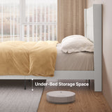 Asofer King Bed Frame with Wingback Headboard, Upholstered Platform Bed with Modern Geometric Headboard, Wooden Slats