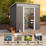 Asofer 6'x4' Shed and Outdoor Storage, Metal Shed with Sliding Doors & Vents for Garden, Backyard, Patio, Dark Gray
