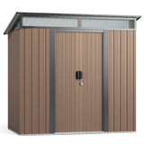 Asofer 6'x4' Outdoor Storage Shed with Sliding Lockable Doors, Transparent Panel Windows, Versatile Tool Bike Shed for Backyard, Patio