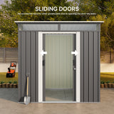 Asofer 6'x4' Shed and Outdoor Storage, Metal Shed with Sliding Doors & Vents for Garden, Backyard, Patio, Dark Gray