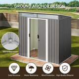 Asofer 6'x4' Shed and Outdoor Storage, Metal Shed with Sliding Doors & Vents for Garden, Backyard, Patio, Dark Gray