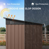 Asofer 6'x4' Outdoor Storage Shed with Sliding Lockable Doors, Transparent Panel Windows, Versatile Tool Bike Shed for Backyard, Patio