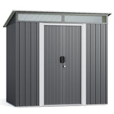 Asofer 6'x4' Shed and Outdoor Storage, Metal Shed with Sliding Doors & Vents for Garden, Backyard, Patio, Dark Gray