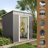 Asofer 6'x4' Shed and Outdoor Storage, Metal Shed with Sliding Doors & Vents for Garden, Backyard, Patio, Dark Gray