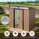 Asofer 6'x4' Outdoor Storage Shed with Sliding Lockable Doors, Transparent Panel Windows, Versatile Tool Bike Shed for Backyard, Patio
