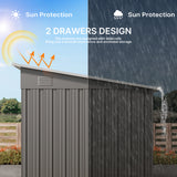 Asofer 6'x4' Shed and Outdoor Storage, Metal Shed with Sliding Doors & Vents for Garden, Backyard, Patio, Dark Gray