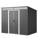 Asofer 8'x6' Shed and Outdoor Storage, Metal Shed with Sliding Doors & Vents for Garden, Backyard, Patio, Dark Gray