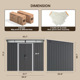 Asofer 8'x6' Shed and Outdoor Storage, Metal Shed with Sliding Doors & Vents for Garden, Backyard, Patio, Dark Gray