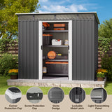 Asofer 8'x6' Shed and Outdoor Storage, Metal Shed with Sliding Doors & Vents for Garden, Backyard, Patio, Dark Gray