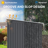 Asofer 8'x6' Shed and Outdoor Storage, Metal Shed with Sliding Doors & Vents for Garden, Backyard, Patio, Dark Gray