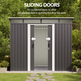 Asofer 8'x6' Shed and Outdoor Storage, Metal Shed with Sliding Doors & Vents for Garden, Backyard, Patio, Dark Gray