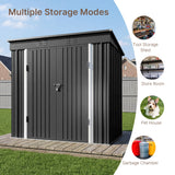 Asofer 8' x 6' Outdoor Storage Shed with Lockable Doors and Ventilation for Backyard, Dark Gray