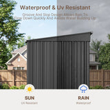 Asofer 8' x 6' Outdoor Storage Shed with Lockable Doors and Ventilation for Backyard, Dark Gray