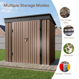 Asofer 8' x 6' Outdoor Storage Shed with Lockable Doors and Ventilation for Backyard, Brown