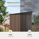 Asofer 8' x 6' Outdoor Storage Shed with Lockable Doors and Ventilation for Backyard, Brown