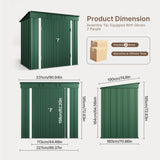 Asofer 8' x 6' Outdoor Storage Shed with Lockable Doors and Ventilation for Backyard, Green