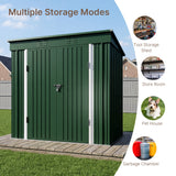 Asofer 8' x 6' Outdoor Storage Shed with Lockable Doors and Ventilation for Backyard, Green