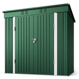 Asofer 8' x 6' Outdoor Storage Shed with Lockable Doors and Ventilation for Backyard, Green