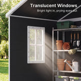 Asofer 6x4.4 ft Resin Storage Shed with Floor, Lockable Double Doors & Vents, Weatherproof Outdoor Tool Shed for Backyard Patio Lawn, Black