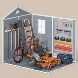 Asofer 8' x 6' Outdoor Storage Shed, Heavy-Duty Plastic Shed with Floor, Resin Shed with Window, Gray