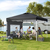 Asofer Black 10'x10' Pop up Canopy Tent with 4 Removable Sidewalls, Outdoor Camping Party Canopy Gazebo Tent Patio Beach