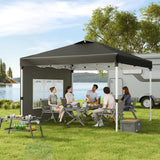 10'x10' Pop-up Canopy Tent with 4 Removable Sidewalls for Patio - Black