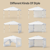 Asofer 10'x10' Gazebo Canopy Tent Instant Setup, Windproof Outdoor Gazebo with UPF50+ Sun Protection for Party, White