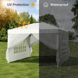 Aiho 10'x10' Pop-up Canopy Tent with 4 Removable Sidewalls for Patio - Whtie