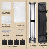 Aiho 10'x10' Pop-up Canopy Tent with 4 Removable Sidewalls for Patio - Whtie