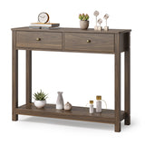 Asofer 39" Console Table with 2 Drawers, Modern Sofa Table, Narrow Wood Entryway Table for Living Room, Foyer, Retro