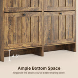 Asofer Shoe Cabinet with 4 Flip-Down Drawers & Open Storage – Freestanding Narrow Entryway for Hallway, Closet, Dorm, Retro