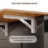 51.6" Modern Kitchen Island with Trash Can Storage Cabinet, Rolling Kitchen Island Cart on Wheels with 1 Drawer & 3 Door with Inner Adjustable Shelves, Black