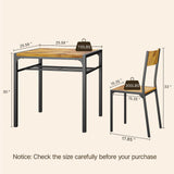 Dining Table Set for 2,Lofka 3 Piece Small Kitchen set,Breakfast Table with Storage & 2 Chairs for Small Spaces,Dorms,Coffee Bar Corner,Retro Brown