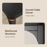 Asofer Dining Table Set for 4 with 1 Table & 4 Leather Cushion for Kitchen, Small Spaces, Black