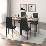 Dining Table Set for 2, 3 Piece Kitchen Table Set with 2 Upholstered PU Leather Chairs for Dining Room, Living Room, Apartment, Small Space, Grey
