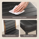 Dining Table Set for 2, 3 Piece Kitchen Table Set with 2 Upholstered PU Leather Chairs for Dining Room, Living Room, Apartment, Small Space, Grey