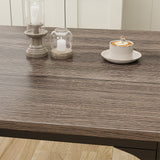 Dining Table Set for 2, 3 Piece Kitchen Table Set with 2 Upholstered PU Leather Chairs for Dining Room, Living Room, Apartment, Small Space, Grey