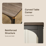 Dining Table Set for 2, 3 Piece Kitchen Table Set with 2 Upholstered PU Leather Chairs for Dining Room, Living Room, Apartment, Small Space, Grey