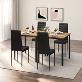 Dining Table Set for 2, 3 Piece Kitchen Table Set with 2 Upholstered PU Leather Chairs for Dining Room, Living Room, Apartment, Small Space, Retro