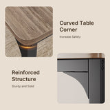 Dining Room Table Set for 6, Asofer Kitchen Table Set with Upholstered PU Leather Chairs for Kitchen Room, Living Room, Apartment, Gray