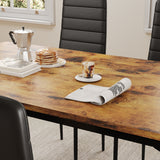 Dining Room Table Set for 6, Asofer Kitchen Table Set with Upholstered PU Leather Chairs for Kitchen Room, Living Room, Apartment, Retro