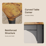 Dining Room Table Set for 6, Asofer Kitchen Table Set with Upholstered PU Leather Chairs for Kitchen Room, Living Room, Apartment, Retro