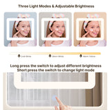 Vanity Desk with Mirror and Lights, Asofer Makeup Vanity Set with 2 Drawers for Bedroom Bathroom, White