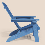 Folding Adirondack Chair, HIPS All-Weather Patio Chairs Set of 2 with Cup Holder,  for Patio Garden Backyard Lawn Outdoors Fire Pit - Blue