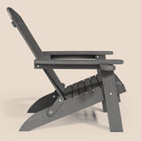 Folding Adirondack Chair, HIPS All-Weather Patio Chairs with Cup Holder,  for Patio Garden Backyard Lawn Outdoors Fire Pit - Gray