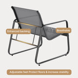 Asofer 3-Piece Outdoor Patio Furniture Set with Glass Table, Bistro Chairs Set for Poolside, Porch, Lawn, Gray
