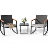 3-Piece Outdoor Rocking Conversation Set - Gray