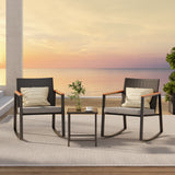 3-Piece Outdoor Rocking Conversation Set - Gray